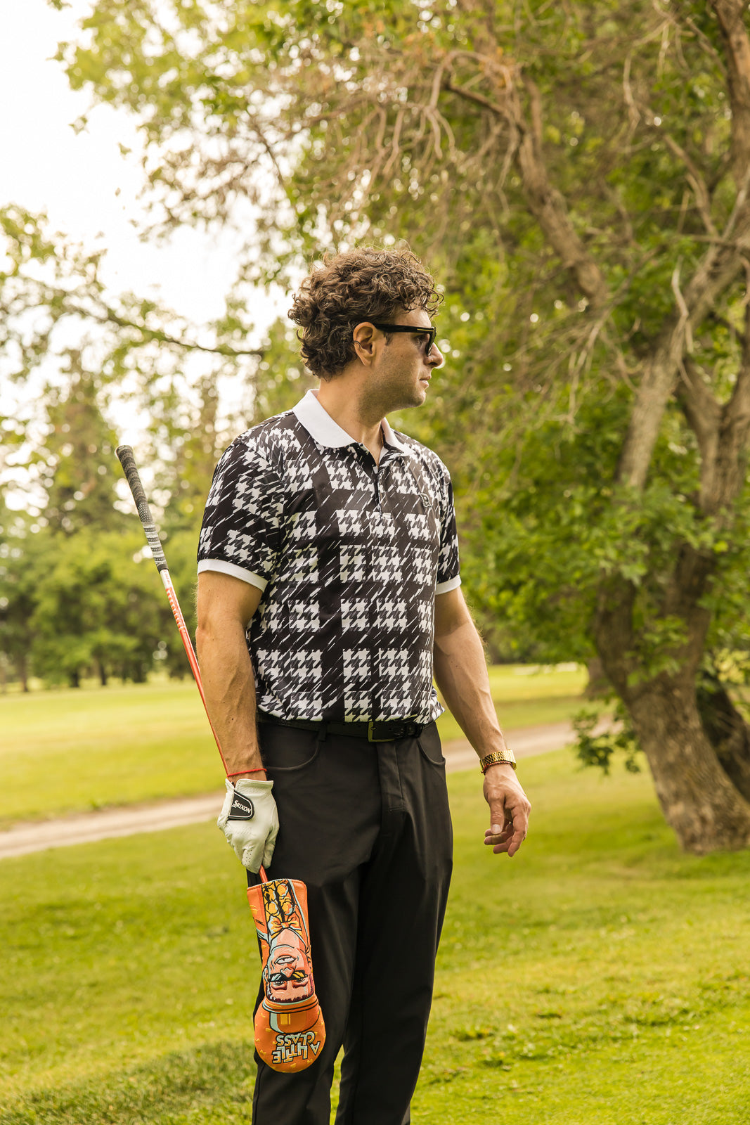 PA BW Houndstooth Collared Shirt